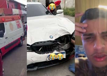 Em Manaus, rapaz empresta BMW de influenciador e provoca acidente com adolescentes