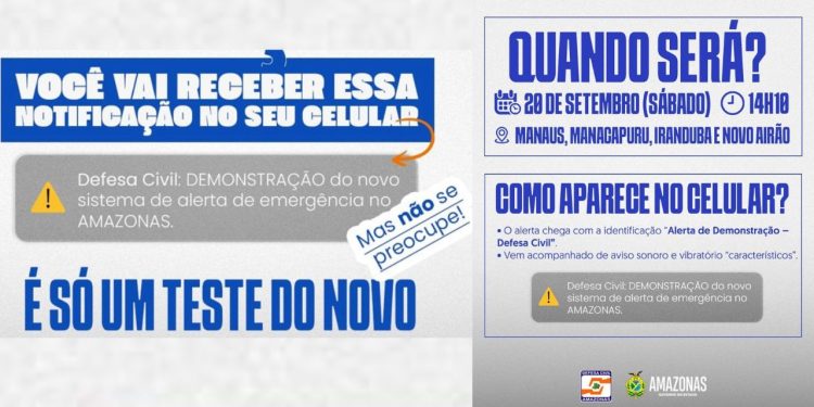 ATENÇÃO: Alerta da Defesa Civil será enviado aos celulares do Amazonas às 14h deste sábado