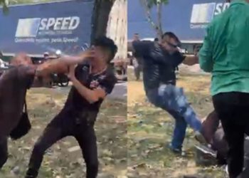 Vídeo: Durante grave, motorista é agredido com socos na Compensa