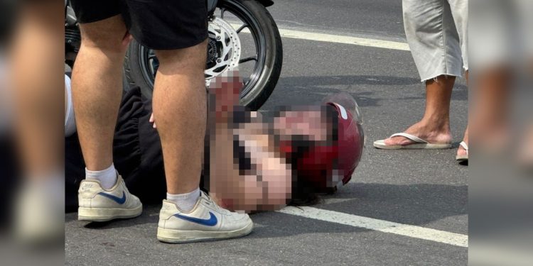 Colisão deixa motociclista ferida na Av. Constantino Nery