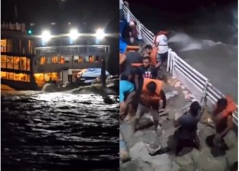 Desespero! Embarcação apresenta falha, começa a afundar e passageiros são resgatados