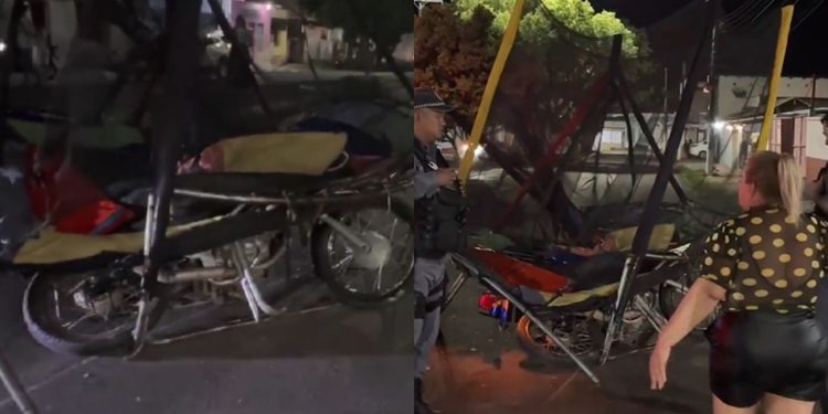 Bêbado em alta velocidade atinge pula-pula com mãe e bebê no interior do Amazonas