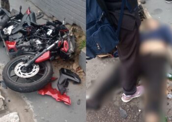 Veja: Motociclista é atingido por carro e arremessado ao chão em Manaus