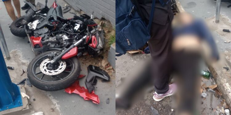 Veja: Motociclista é atingido por carro e arremessado ao chão em Manaus