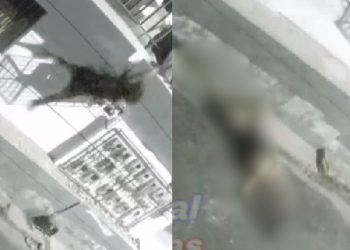 Vídeo mostra mulher caindo de apartamento e dando de 'cara no chão' em Manaus