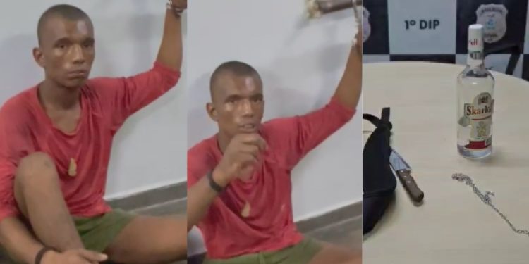 Após entrar com faca na linha 650, homem é preso e se defende: 'tinha comido carne com farinha'