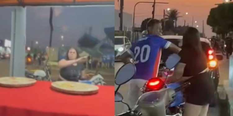 "Estão me batendo": mulher surta em Parintins e sai acusando pessoas de agressão; VÍDEO