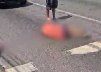 Ao travessar na faixa, idoso fica ferido ao ser atropelado na avenida Rodrigo Otávio