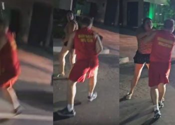 Vídeo mostra tenente do Corpo de Bombeiros agredindo moradora em condomínio de luxo em Manaus