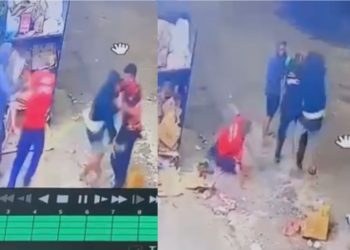 Vídeo: Durante assalto, bandidos são socos e coronhadas em empresário e funcionário no AM