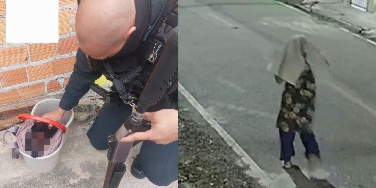 Mãe cobre o rosto com toalha e abandona bebê recém-nascida dentro de um balde