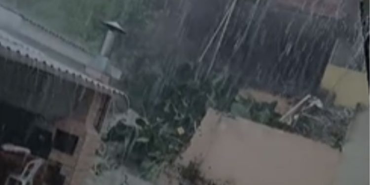 Forte chuva derruba muro de contenção e invade casa na Av. Margarita