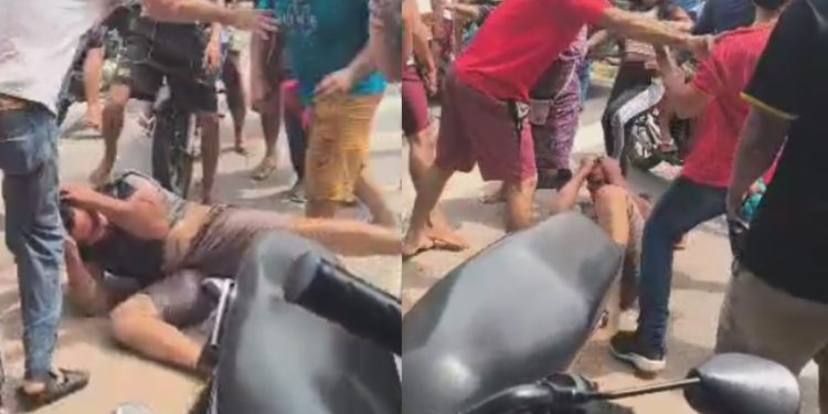 Vídeo mostra homem sendo espancado por filmar criança em comércio de Manaus