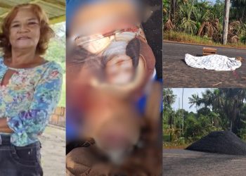Moto bate em amontoado de asfalto e causa morte de mulher em Parintins