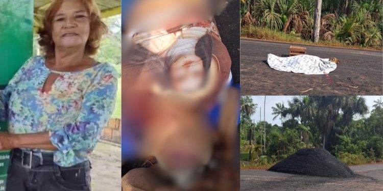 Moto bate em amontoado de asfalto e causa morte de mulher em Parintins