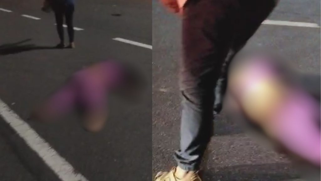 Ao atravessar na AM-070, mulher morre atropela e fica contorcida na pista; veja