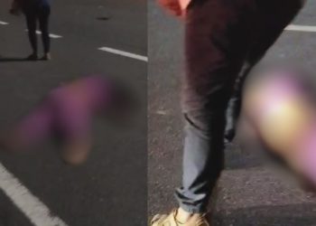 Ao atravessar na AM-070, mulher morre atropela e fica contorcida na pista; veja