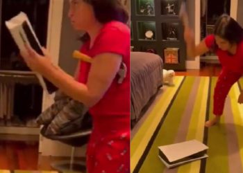 Vídeo: Mãe destrói PS5 do filho a marteladas após ser chamada de “velha e filha da put4”