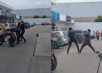 "Chaves contra maduro": motociclistas venezuelanos brigam em posto no Manoa; vídeo