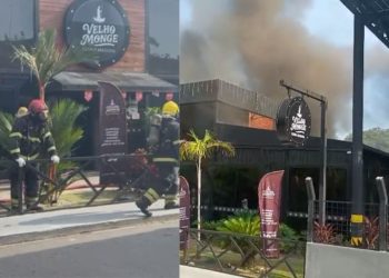 Vídeo: Restaurante no Parque Dez sofre prejuízos após incêndio iniciado na cozinha