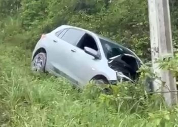 Natal perigoso – Colisão em poste após motorista perder o controle do veículo. VÍDEO
