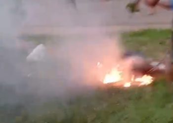 VÍDEO FORTE – Morreu após ser atingida por fio de alta tensão