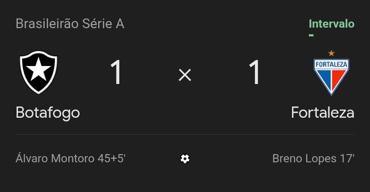 INTERVALO DE JOGO DE GOLAÇOS – Briga de foice entre Botafogo e Fortaleza