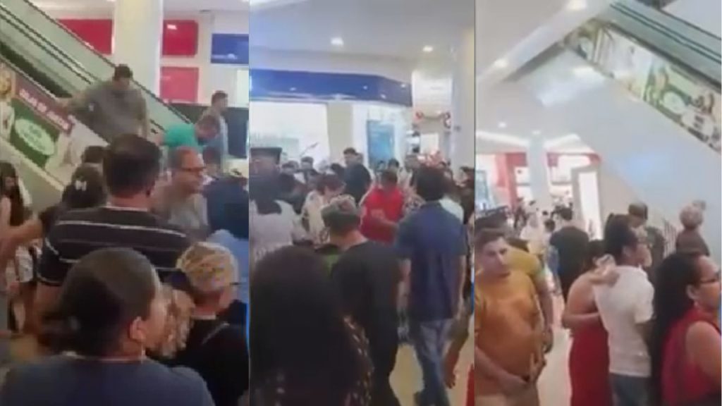 Travamento de escada rolante derruba várias pessoas no shopping na Cidade Nova