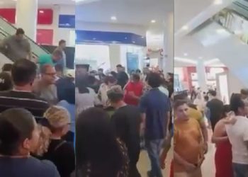 Travamento de escada rolante derruba várias pessoas no shopping na Cidade Nova