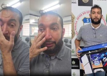 Vídeo: Em lágrimas, pai denuncia roubo de PS5 que seria presente de Natal do filho em Manaus