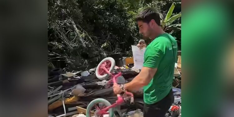 Matheus Garcia lidera limpeza de lixão ilegal e expõe o silêncio dos órgãos públicos