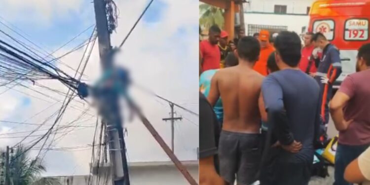 Vídeo: Fazendo “miau”, homem é eletrocutado, desmaia e ‘ressuscita’ em Manaus