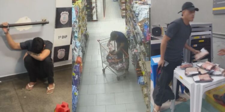 Deu errado: jovem tenta furtar DB pela segunda vez e é pego com picanha em Manaus; vídeo