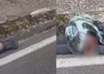 Motociclista fica ferida após bater em carro e cair na Darcy Vargas