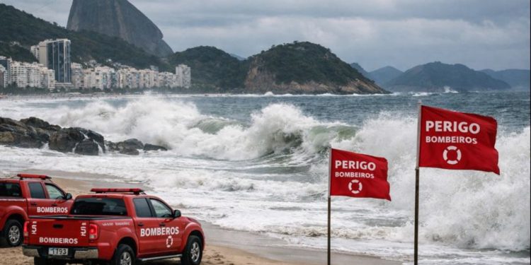 Caboclo ‘Cacique Cobra Coral’ acalma o mar de Copacabana para o Réveillon