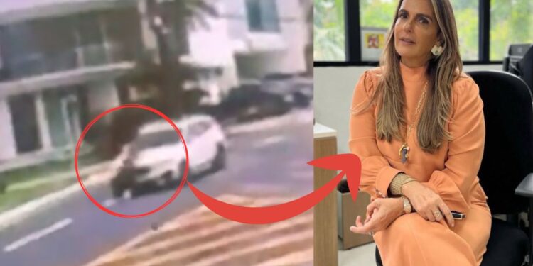 Veja momento em que Angela Bulbol é atropelada em condomínio de luxo em Manaus