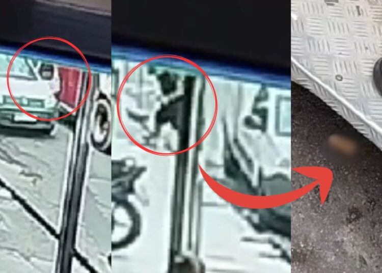 Veja o exato momento que homem tem o dedo amputado após ser atingido por ônibus em Manaus