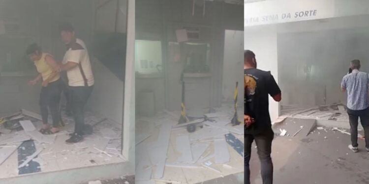 Vídeos: Casa lotérica é explodida durante roubo em Manaus
