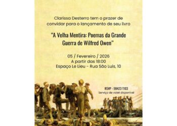Clarissa Desterro lança livro “A Velha Mentira: Poemas da Grande Guerra de Wilfred Owen” em Manaus