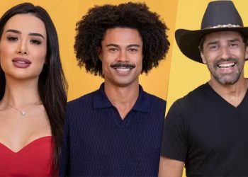 Paredão falso disputado entre Alberto Cowboy, Breno e Jordana