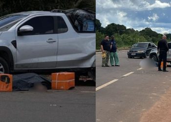 Ao descer para ajustar carga no acostamento, mulher é atropelada e morre na AM-070