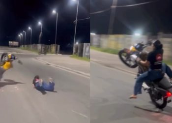 Vídeo mostra queda de mulher durante “grau” em Manaus