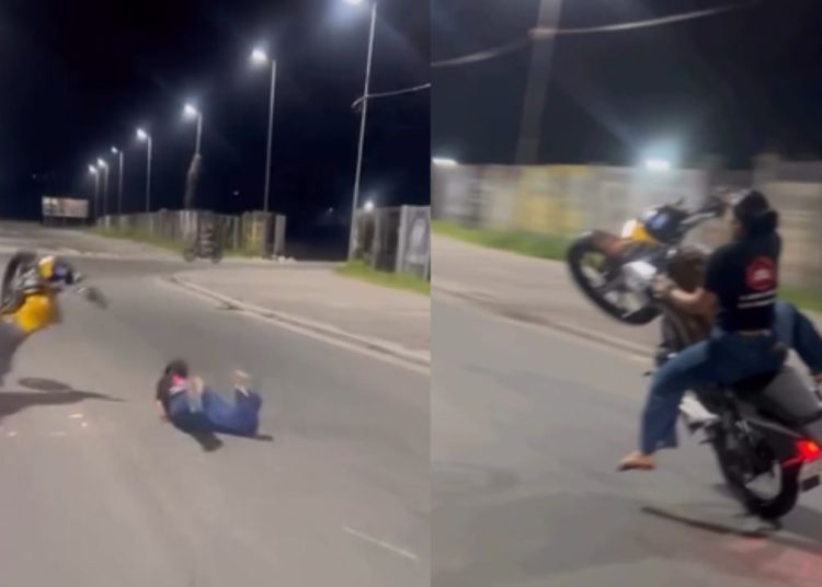 Vídeo mostra queda de mulher durante “grau” em Manaus