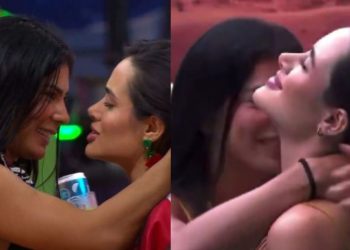 "Acho que sou lésbica": Após Jonas, Marciele beija pescoço Jordana no BBB; vídeo