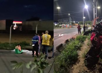 No Distrito, motociclista perde controle, colide contra cerca de arame farpado e morre; vídeo