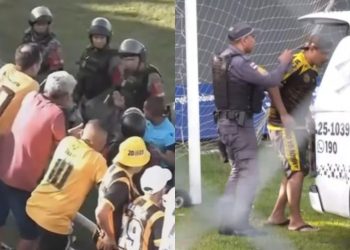 Torcedor do Amazonas FC sai algemado da arquibancada após ataque racista contra jogador