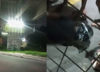Após bater em mureta, motociclista é arremessado de viaduto e morre em Manaus