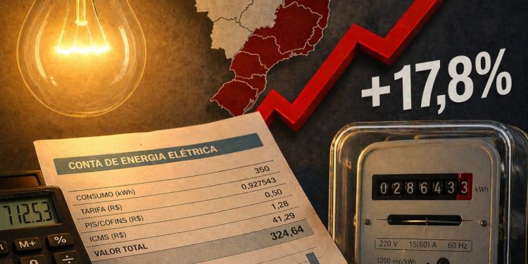 Conta de luz subirá 8,6% em 2026