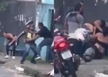 Vídeo: tomado pelo ciúme, ex ataca suposta garota do job e cliente a facadas em Manaus