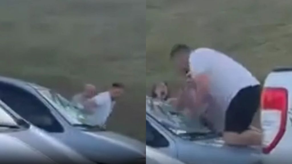Após 'pé na bund4', homem persegue ex e destrói carro por ciúmes; veja o vídeo
